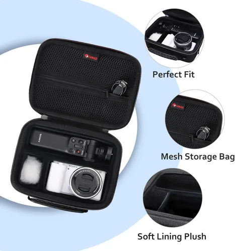 Miniatura 2 de XANAD Funda rígida para cámara Sony Alpha ZV-E10 / ZV-1 / ZV-1F / ZV-1 II Vlogging con kit de accesorios Vlogger trípode (GP-VPT2 BT) y micrófono