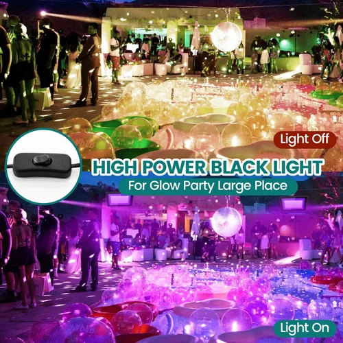 Miniatura 3 de iCreating Foco de luz negra de 20 W – Luces de punto de luz negra fuerte para exteriores, IP66, impermeable, focos de luz negra de 395 nm, foco UV