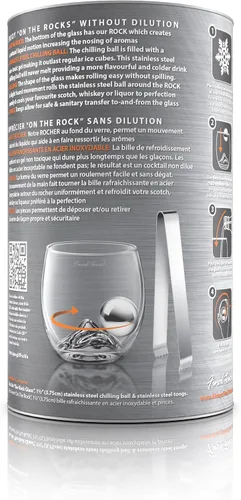 Miniatura 7 de Final Touch On The Rock Glass + bola de acero inoxidable y pinzas (GS349)