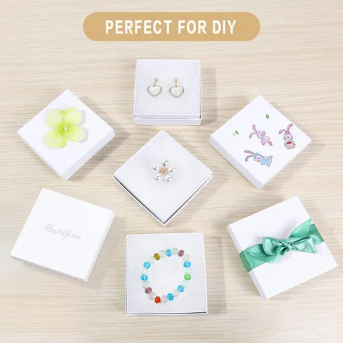 Miniatura 4 de cajas de regalo de joyería, paquete de 20 cajas de regalo pequeñas con tapas para collar, anillo, pulsera, aretes, caja de exhibición, caja
