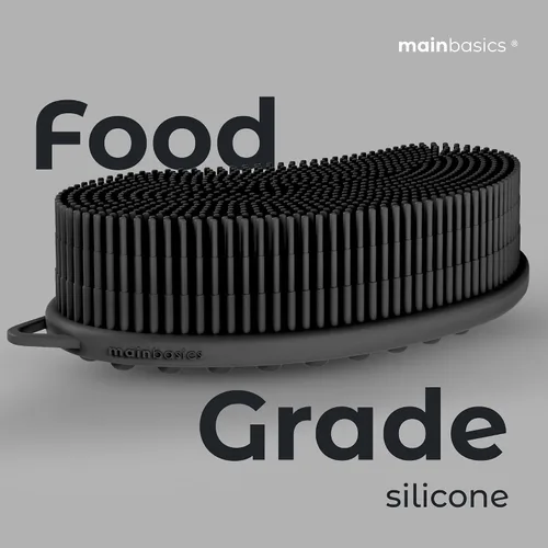 Miniatura 6 de MainBasics - Limpiador corporal de silicona, limpiador de ducha de doble cara con nodos de masaje, alternativa de esponja de silicona para limpieza