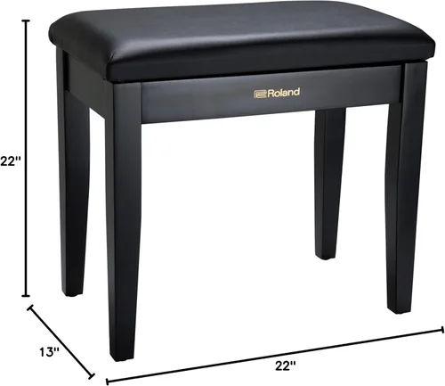 Miniatura 3 de Roland PB1 - Banco de piano con compartimento de almacenamiento, paquete negro con pedal de sostenimiento
