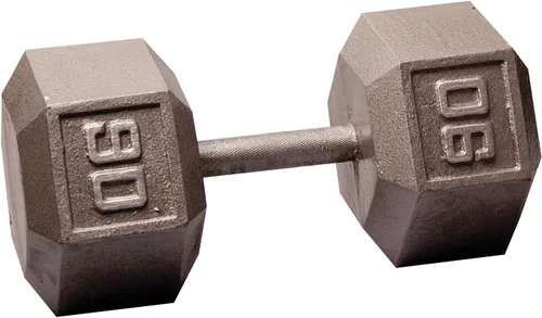 Miniatura 9 de Body-Solid Mancuerna hexagonal de hierro fundido, pesas de mano para hombres y mujeres, mancuernas de peso para entrenamiento de fuerza, culturismo