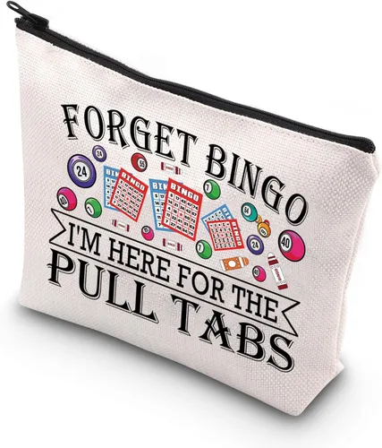 BDPWSS Bolsa de maquillaje de bingo - Bolsa con cremallera de regalo para los amantes del juego, Olvídate del bingo, Impermeable