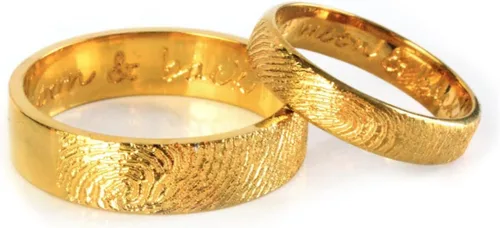 Miniatura 10 de Anillo de huella digital o escritura a mano grabado a partir de la fotografía, disponible en oro vermeil, oro rosa vermeil o plata de ley