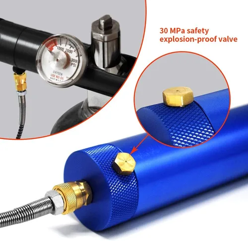 Miniatura 4 de 30Mpa Separador de agua de aceite Bomba de compresor de aire PCP 4500Psi Filtro de aire de alta presión Separador de buceo L300mm OD50mm con Azul