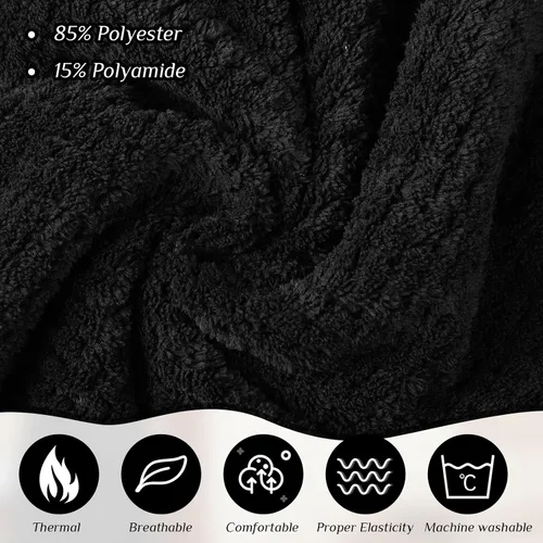 Miniatura 16 de 4 toallas envolventes para mujer, bata de spa con cierre ajustable, parte superior elástica, envoltura ligera para baño y ducha