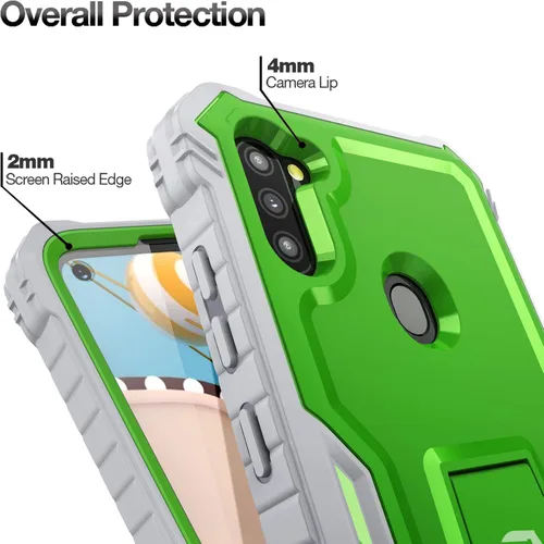 Miniatura 2 de FITO - Funda para Samsung Galaxy A11, durable, resistente a los golpes, con protector de pantalla y soporte integrado