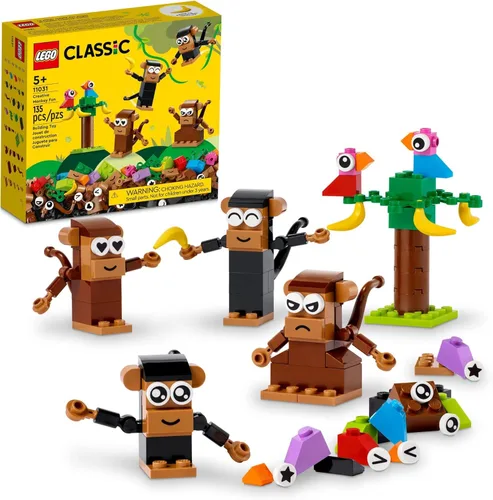 LEGO Classic Creative Monkey Fun 11031 Juego de juguetes de construcción para niños, niños y niñas a partir de años, es un gran regalo para nietos