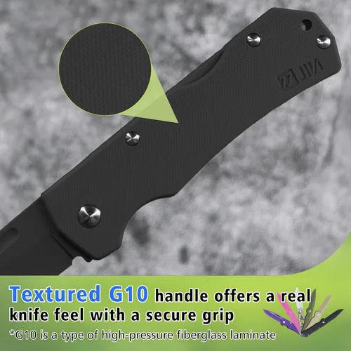Miniatura 3 de JIN Alpha - Cuchillo de bolsillo para niños, cuchillos de juguete seguros, hoja G10 opaca, EDC plegable, kit de fabricación de bricolaje, cuchillo