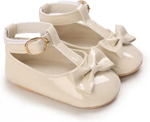 Miniatura 3 de COSANKIM Zapatos planos Mary Jane para bebés y niñas, suela de goma antideslizante, zapatos de vestir de princesa para boda