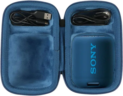 co2CREA Funda de viaje rígida de repuesto para Sony SRS-XB100 SRS-XB12 SRS-XB13 Altavoz Bluetooth portátil extra Bass (funda negra + interior azul)