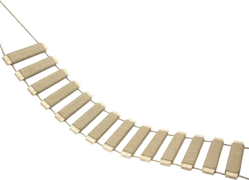 Miniatura 8 de Escalera y puente para gatos de 20 pulgadas, árbol para gatos al aire libre con cuerda de yute, marco de escalada de varios niveles y rascador