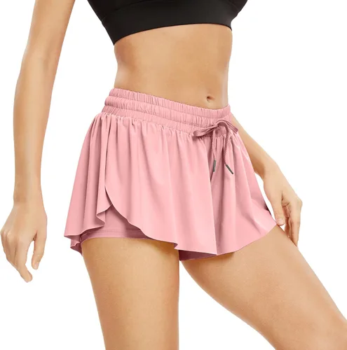 Miniatura 88 de Blaosn Pantalones cortos atléticos fluidos para mujer, gimnasio, yoga, entrenamiento, correr, pantalones cortos de tenis, falda falda linda, ropa