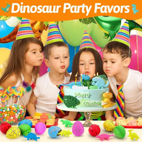 Miniatura 3 de 30 huevos grandes de dinosaurio para incubación de dinosaurios, recuerdos de fiesta de cumpleaños para niños de 3-5, 4-8, rellenos de bolsas