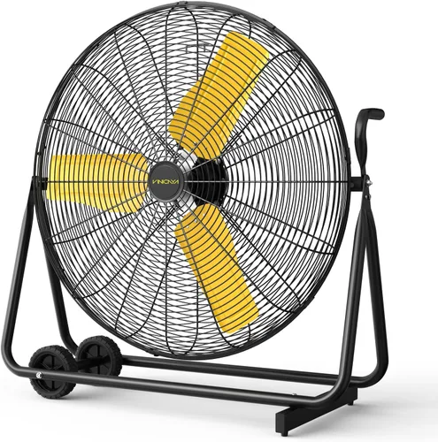 Miniatura 10 de VINICAYA 30 Inch High Velocity Floor Fan, 3-Speed Heavy Duty Industrial Drum Fan for Warehouses, Workshops, Factories and Basements, 2 Pack