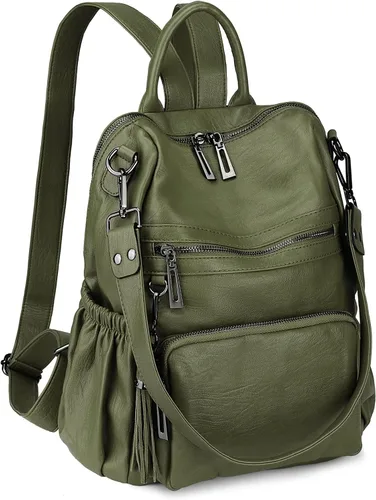 Miniatura 21 de Uromee Mochila de Viaje Monedero para Mujeres Cuero Vegano Damas Moda Borla Bolsa de Hombro Convertible, Grande, Mochilas Daypack