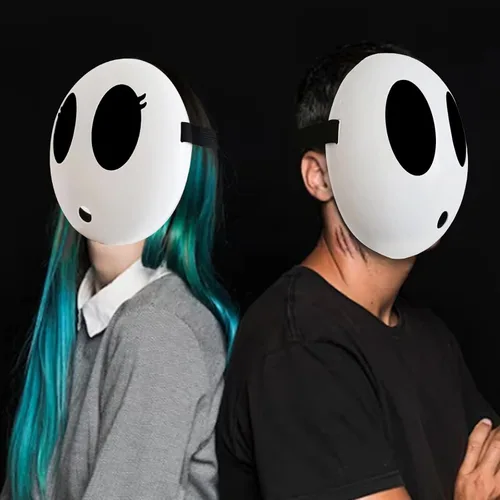 Máscara de chico tímido, máscara de anime blanca, máscara de Halloween, máscara divertida para disfraz de Halloween, accesorios de cosplay