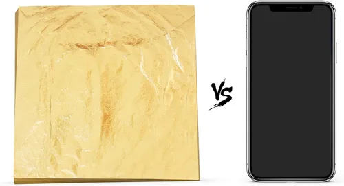 Miniatura 6 de YongBo Hojas de hojas doradas, 200 piezas de papel de aluminio dorado de 5.5 pulgadas para manualidades, pintura, dorado, slime, diseño de uñas