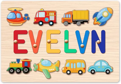 Miniatura 9 de Rompecabezas de madera con nombre personalizado para niños, regalos de primer cumpleaños, rompecabezas de nombre personalizado para niños de 1 año