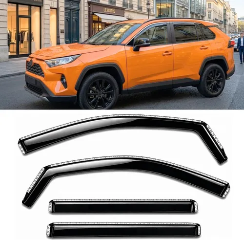 Miniatura 41 de Protectores de lluvia adhesivos 2017-2022 para Honda CR-V Viseras deflectoras de ventana lateral LX EX EX-L Touring 3D onduladas estilo JDM CRV