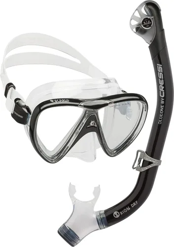Miniatura 10 de Cressi Kit de snorkel para adultos, máscara y snorkel seco - Equipo de calidad para descubrir el mundo submarino - Ikarus & Orion Dry: Diseñado