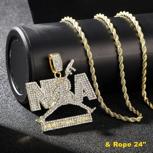 Miniatura 5 de Cadenas colgantes para hombre HH Bling Empire Iced Out Nba Youngboy de plata y oro. Collares de zapatos deportivos de diamante que nunca se rompe