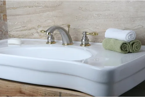 Miniatura 3 de Kingston Brass KB979AL - Grifo victoriano de baño extendido, centro ajustable de 8 pulgadas, níquel cepillado/latón pulido brushed nickel/polished