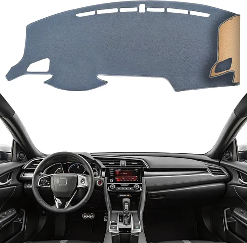 Miniatura 24 de Cubierta de tablero Tapete de salpicadero Compatible con Ho-nda Civic 2015-2012 (para transmisión izquierda), tapete de salpicadero para coche