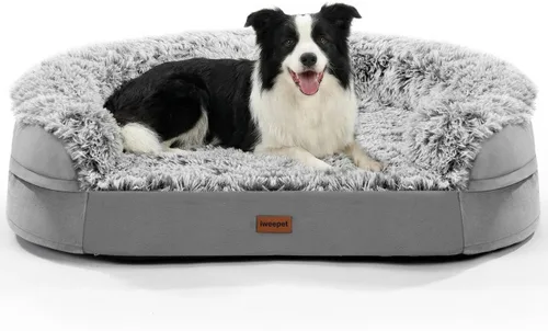 Miniatura 12 de iweepet Camas ortopédicas esponjosas para perros grandes y extragrandes, sofá cama calmante de 41 pulgadas para perros con espuma de apoyo 28D