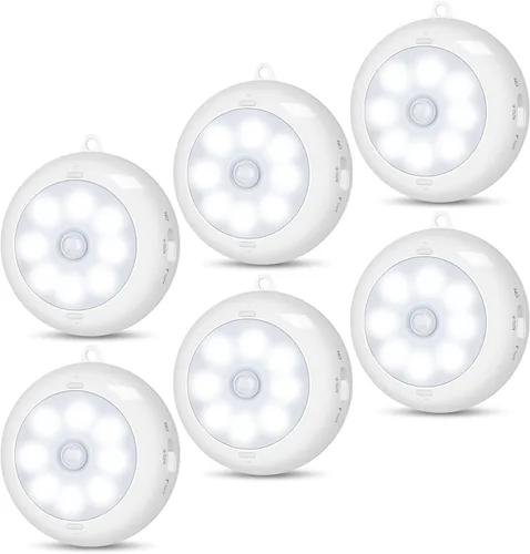 Miniatura 9 de Reoshine Luz con sensor de movimiento para interiores, luces LED nocturnas para armario, luces debajo del gabinete, funciona con pilas AA, luces