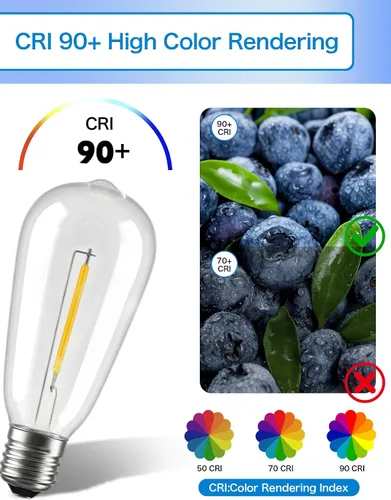 Miniatura 9 de Paquete de 10 bombillas LED, bombillas de repuesto regulables inastillables de 0.6 W, ST40 E17, bombillas de plástico transparente para tira