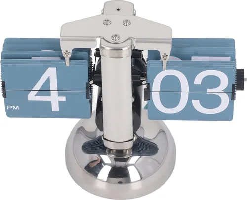 Miniatura 4 de Reloj mecánico de una sola pierna europea vintage simple automático Flip reloj mecánico reloj de giro de página para sala de estar (azul)