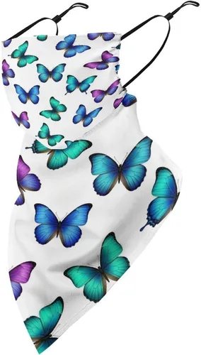 Miniatura 16 de Bufanda de protección solar UV, bufanda triangular reutilizable con lazo para las orejas