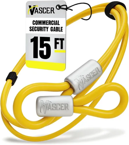 Miniatura 10 de Vascer Cable de seguridad antirrobo de acero galvanizado trenzado de alta resistencia comercial con extremos en bucle.