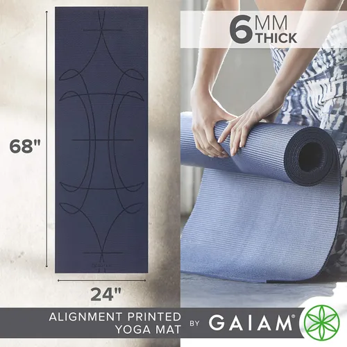 Miniatura 3 de Gaiam - Alfombrilla de yoga, 6 mm, extra gruesa, antideslizante, de primera calidad, para todo tipo de yoga, pilates y ejercicios en el suelo