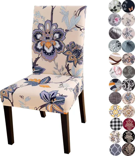 Miniatura 27 de Fundas elásticas para sillas de comedor, con protección contra mascotas, fiestas, de ajuste universal, hechas de suave poliéster Mariposas