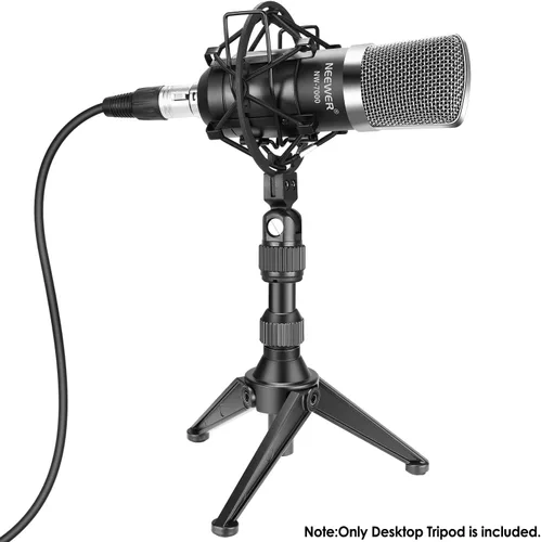 Miniatura 7 de Neewer Mini trípode plegable de hierro para micrófono, altura ajustable de 4.9 a 7.5 pulgadas/4.9-7.5 in para conferencias, podcasts, chat en línea