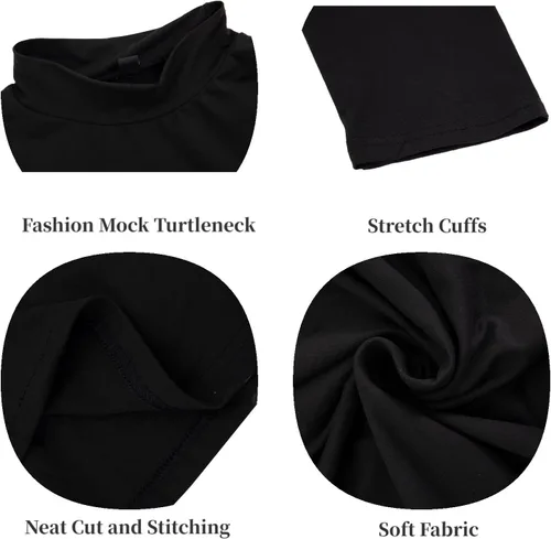 Miniatura 5 de Rela Bota Camisetas de moda para hombre, cuello alto, ropa interior térmica, manga larga, ajuste delgado, elástico, básico