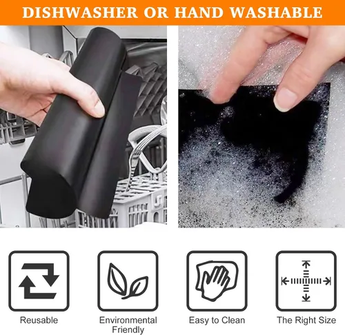 Miniatura 5 de 5 piezas de esteras de teflón para forro de horno para la freidora de aire de puerta francesa de 26 QT Emeril Lagasse 360, forros de freidora