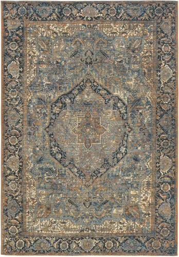 Miniatura 3 de Unique Loom Outdoor Traditional Collection - Alfombra de área - Nosara (4 pies 1 pulgada x 6 pies 1 pulgada, rectangular, azul/azul claro)