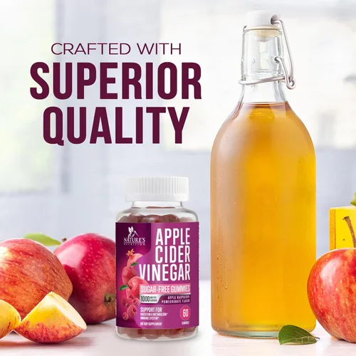 Miniatura 6 de Gomitas de vinagre de sidra de manzana, 1000 mg por porción, suplemento de vitaminas ACV de máxima fuerza sin azúcar, fórmula avanzada, vitamina B12