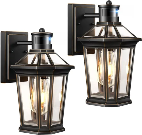Miniatura 19 de VIANIS Luces exteriores grandes con sensor de movimiento negro, rango de detección ajustable, accesorios de iluminación exterior de aluminio