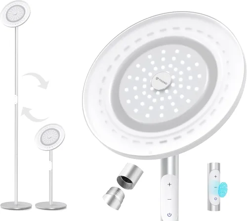 TROND Lámpara de pie, lámpara LED súper brillante de 5000 lúmenes, poste de aluminio integrado, 71 pulgadas de alto, 5500 K luz natural regulable