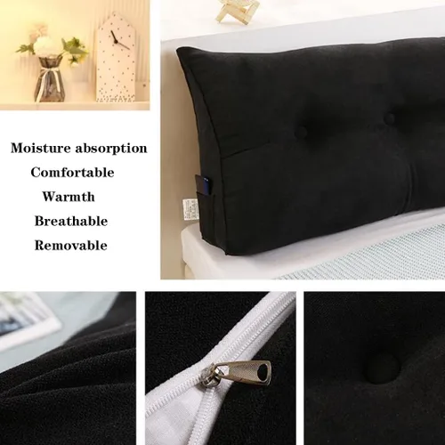 Almohada triangular grande para cabecero, tamaño individual, almohada larga de cuña de color sólido, almohada de lectura de televisión para sofá
