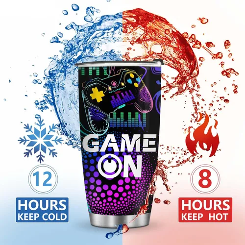 Miniatura 6 de Jekeno Taza de Jugador para Chicos - Taza de Juego de 20oz de Acero Inoxidable para Niños, Adolescentes, Hombres, Hijo, Papá, Novio, Esposo, Padre