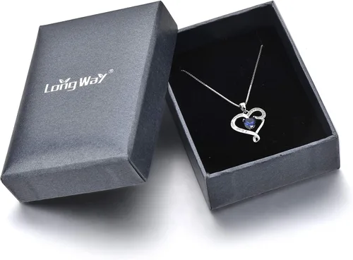 Miniatura 6 de Regalo de cumpleaños para mamá, collar con dije de corazón de plata esterlina 925 con texto en inglés "I Love You Mom