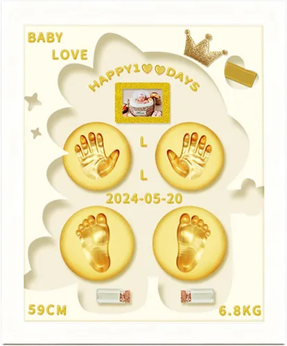 Miniatura 9 de MCstars Kit personalizado de mano y huella de bebé, pies de recuerdo y huellas de manos para recién nacidos, regalo para baby shower, Navidad