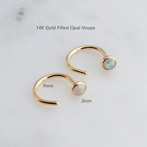 Miniatura 17 de Half Huggie Gold Hoop Earrings for Girls Women Tiny Cartilage Birthstone Stud Piercing Earring Hypoallergenic Earring Screw Back Dainty Hug Hoops