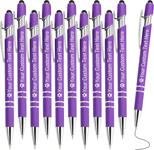 Miniatura 45 de STREADVE Bolígrafos personalizados personalizados con nombre grabado, logotipo, texto, bolígrafos de escritura suave, regalo personalizado para Negro